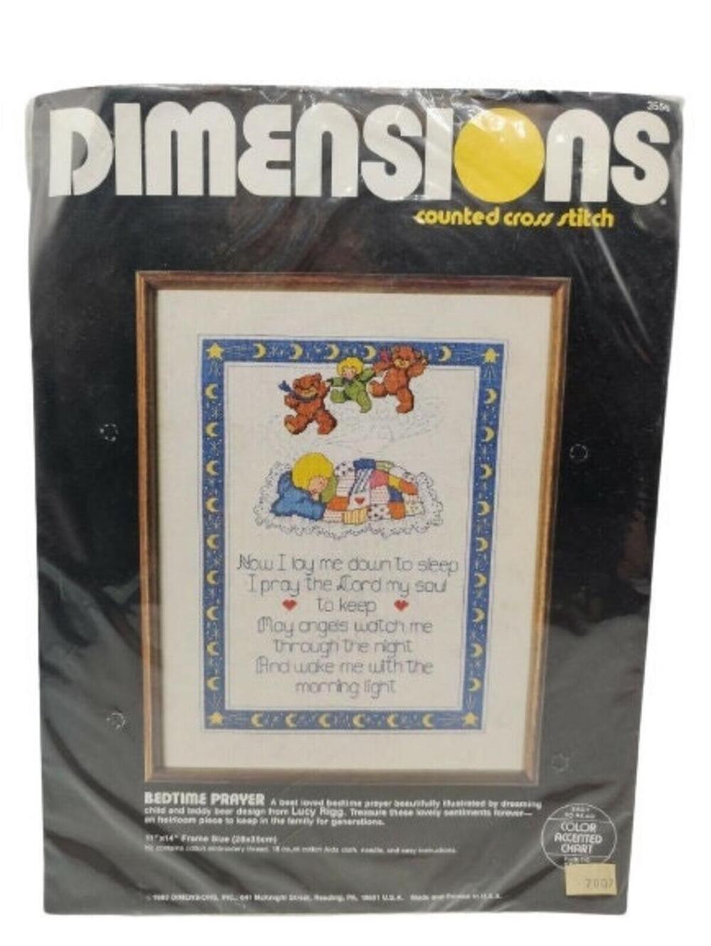Dimensions "Bedtime Prayer" Counted Cross Stitch Kit - 11" x 14" - 1983 - #3556